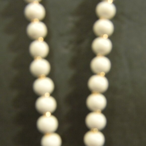 Cross Necklace Contemporary Gold/Silver with White Beads NEW - Picture 8 of 10